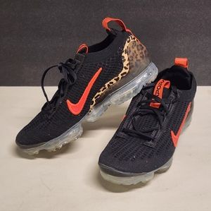 Women Nike Air Vapormax 2021 Flyknit Black Leopard Sneakers DH4090 001 Size 6